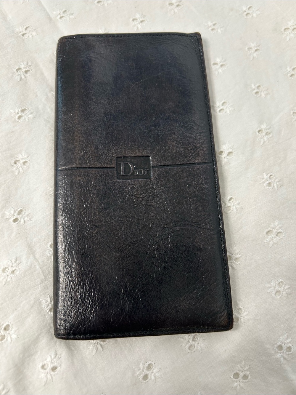 Dior Black Leather Long Wallet